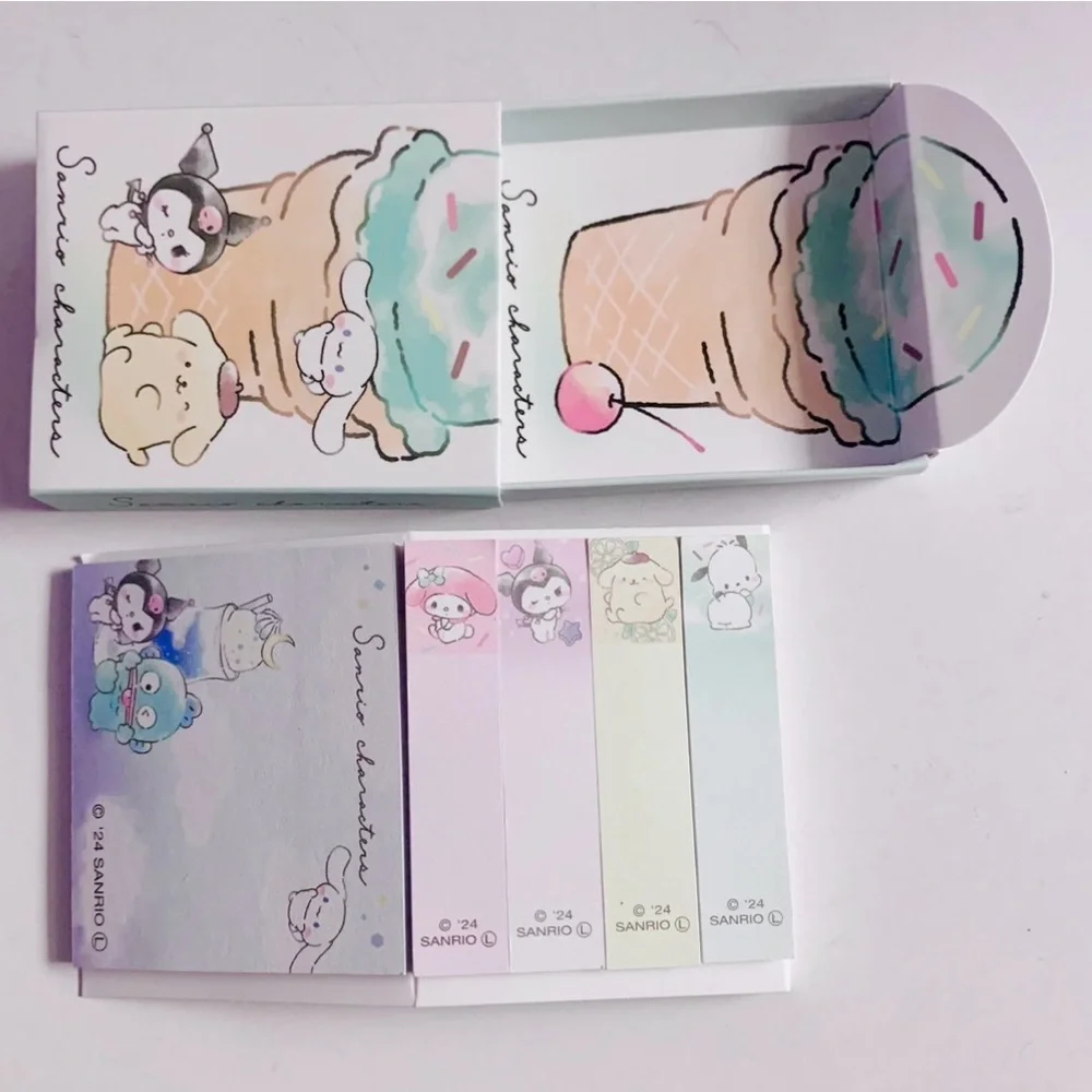 Sanrio Page Flags Ice Cream Sticky Note Markers, Kuromi Cinnamoroll Pochacco